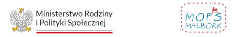 Godło Polski - Ministerstwo Rodziny i Polityki Społecznej, logo MOPS w Malborku